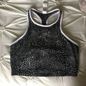 Fabletics Clara Black White Midi Sports Bra